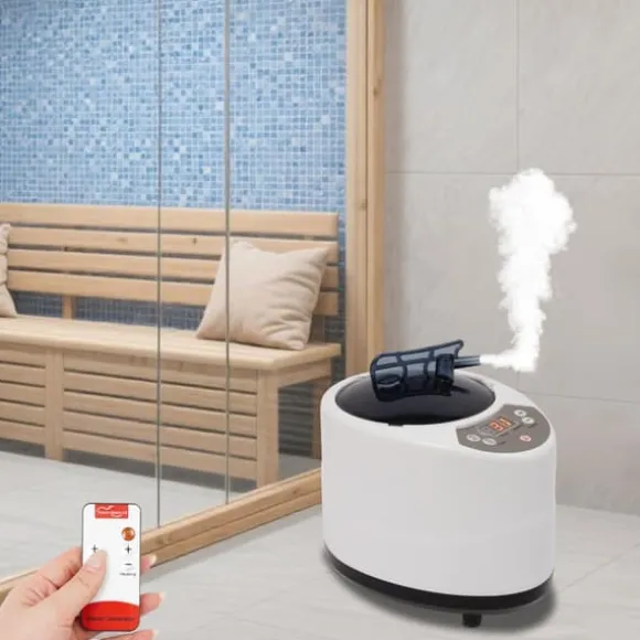 Sauna Dampmaskine, 1000W Effekt, 3L Kapacitet, 9 Temperaturniveauer, Timer 5-95 min, Fjernbetjening