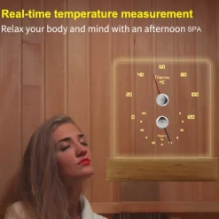 Sauna termometer hygrometer med RGB lys