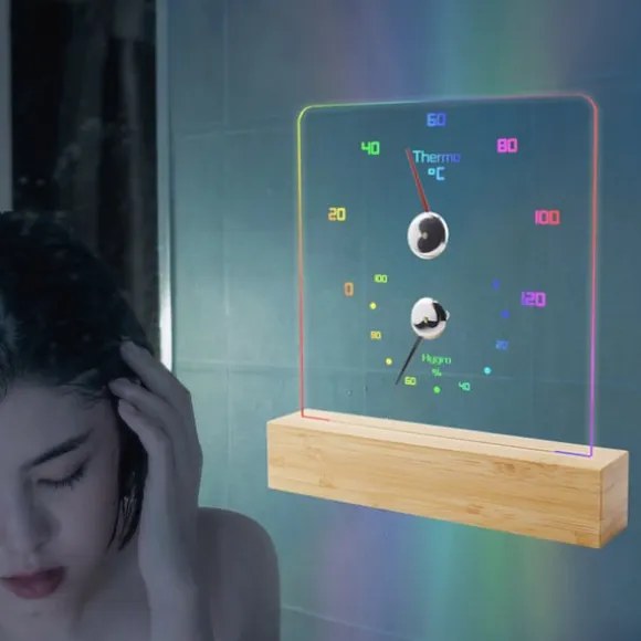 Sauna termometer hygrometer med RGB lys