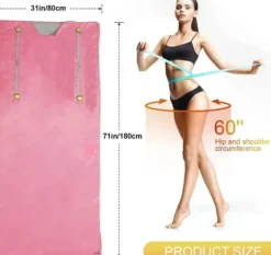 Sauna Tæppe, Kropsafslapning, Termisk Terapi,Pink, 220 V, EU-stik