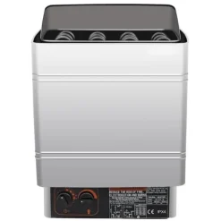 Saunaovn 9 KW, el-sausnherd 380 V - 415 V, rustfri stål saunaovn, elektrisk saunaovn med 2 indstillinger (temperatur, tid) og ekstern