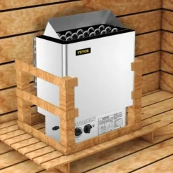 Saunaovn, 9KW elektrisk indbygget kontrol, 40x23x56 cm, rustfrit stål