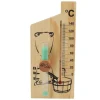 Saunatermometer Timeglas 15 Minutters Sand Timer Golden Wood 0 til 140 Celsius Grad Temperaturmåler Vægmonteret Saunatilbehør