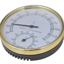 Saunatilbehør 5 dele - Spand, ske, timeglas, termohygrometer | Farve: Neutral | Størrelse: Standard