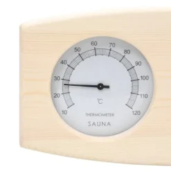 Saunatilbehør - Living 2-i-1 saunasæt med hygrometer og timeglas massivt fyrretræ