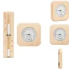 Saunatilbehør - Living 2-i-1 saunasæt hygrometer og timeglas massivt fyrretræ