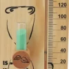 Sauntermometer, timeglas, dampbadssaunatermometer og hygrometer, let træramme, dobbelt måler, vægmontering, indendørs brug, massiv
