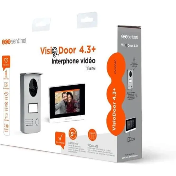 SCS SENTINEL VisioDoor 4.3+ kablet videointercom med 4.3 touchscreen-skærm og nattesyn - 5 års garanti