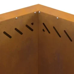 Sekskantet Bålsted i Forvitret Stål - Bålfad til Udendørs Brug | Størrelse: 58x58x51 cm