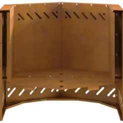 Sekskantet Bålsted i Forvitret Stål - Bålfad til Udendørs Brug | Størrelse: 58x58x51 cm