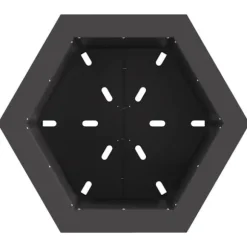 Sekskantet bålsted i koldvalset stål - Udendørs bålfad | Farve: Sort | Størrelse: 48x48x51 cm