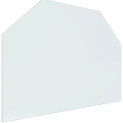 Sekskantet glasplade til pejs - Beskyttelse af gulv | Størrelse: 80x60 cm