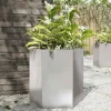 Sekskantet plantekrukke i rustfrit stål 46x40x45 cm | Farve: Metal | Størrelse: 46x40x45 cm