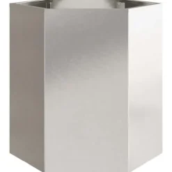 Sekskantet plantekrukke i rustfrit stål 46x40x45 cm | Farve: Metal | Størrelse: 46x40x45 cm