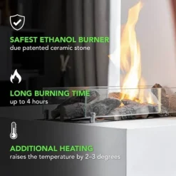 Serra bio-ethanol vægovn - Sort - Mood pejs - 1,5 KW varme