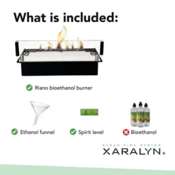 Serra bio-ethanol vægovn - Sort - Mood pejs - 1,5 KW varme