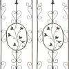 Set of 2 Antique Bronze Metal Burgus Garden Trellises for Climbing Plants, 122cm Height