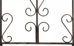 Set of 2 Antique Bronze Metal Burgus Garden Trellises for Climbing Plants, 122cm Height