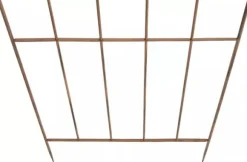 Set of 2 Paula Metal Trellis Stakes, Antique Brown, Rustic Country House Style Climbing Aid, 170cm Height