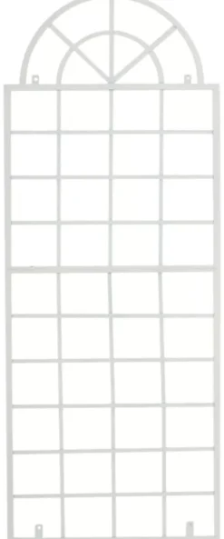 Set of 2 White Metal Viva Trellis Grids - 180cm High x 70cm Wide, Handcrafted Iron with Antique Patina