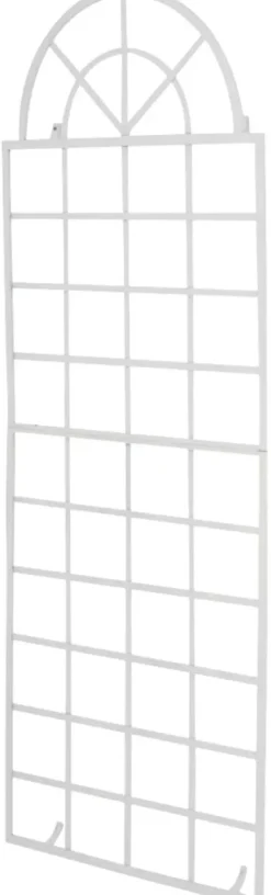 Set of 2 White Metal Viva Trellis Grids - 180cm High x 70cm Wide, Handcrafted Iron with Antique Patina