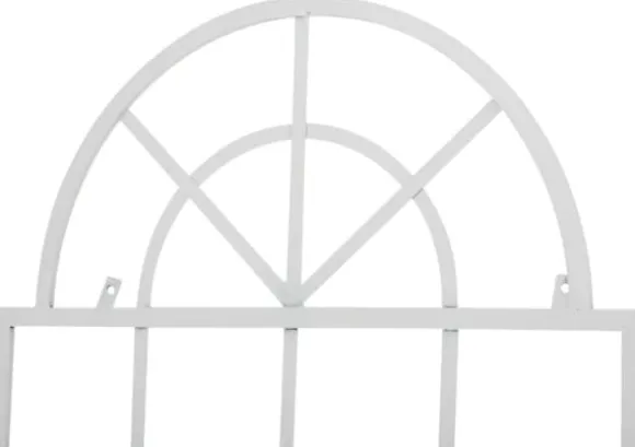 Set of 2 White Metal Viva Trellis Grids - 180cm High x 70cm Wide, Handcrafted Iron with Antique Patina