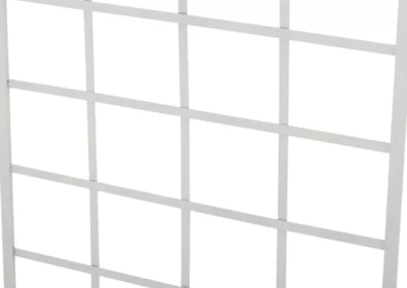 Set of 2 White Metal Viva Trellis Grids - 180cm High x 70cm Wide, Handcrafted Iron with Antique Patina