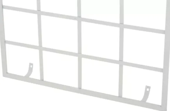 Set of 2 White Metal Viva Trellis Grids - 180cm High x 70cm Wide, Handcrafted Iron with Antique Patina