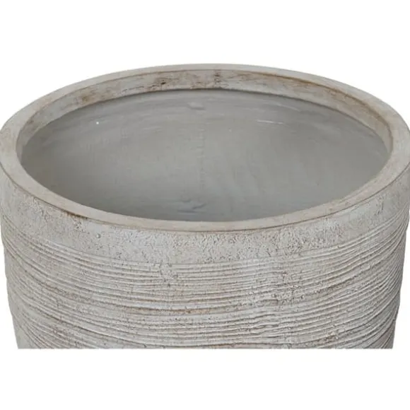 Set of Planters Home ESPRIT Beige Fibreglass Magnesium 45 x 45 x 43 cm (3 Units)