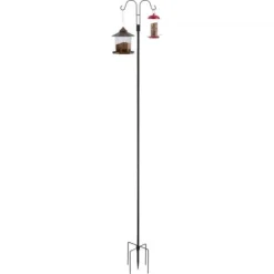 Shepherd's Hook, Dobbelt Udendørs Havekrog, 295x250x2345 mm, Sort, Stål