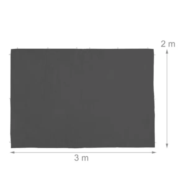 Sidepanel-sæt til pavillon, 300x200 cm, grå