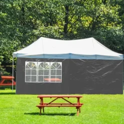 Sidepanel-sæt til pavillon, 300x200 cm, grå
