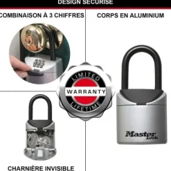 Sikker nøgleboks i XS-størrelse med håndtag - MASTER LOCK 5406EURD
