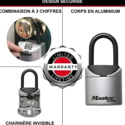 Sikker nøgleboks i XS-størrelse med håndtag - MASTER LOCK 5406EURD