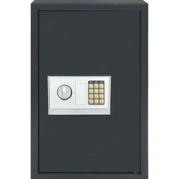 Sikkerheds pengeskab med elektronisk lås - Mørkegrå | Stål | Størrelse: 40x35x60 cm