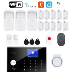 Sikkerhedsalarm System, GSM og WiFi Forbindelse, App Kontrol,EU-stik-d, D