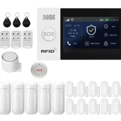 Sikkerhedsalarm System, Smart Home Integration, App Kontrol,EU Stik, 4G WiFi Kit F