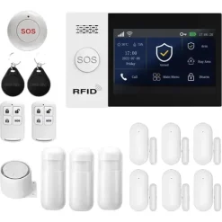 Sikkerhedsalarm System, Smart Home Integration, App Kontrol,EU Stik, 4G WiFi Kit D