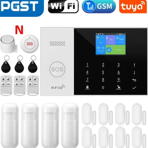 Sikkerhedsalarmssystem, Trådløs forbindelse, Smart app kontrol,EU Stik, GSM 2G Kit E