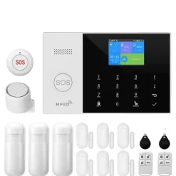 Sikkerhedsalarmssystem, Trådløs forbindelse, Smart app kontrol,EU Stik, GSM 2G Kit D
