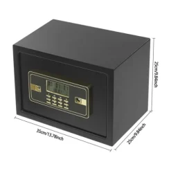 Sikkerhedsboks, Dobbeltlås Design, Realtids LED Display,sort