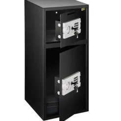 Sikkerhedsboks, Tungt stål, Eksterne dimensioner: 29 1/2" H x 13 1/2" B x 13 1/2" D, 3-8 cifret kode tilpasselig