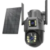 Sikkerhedskamera, 4K Dual Linse, Soldrevet,1Pcs WIFI Solkamera