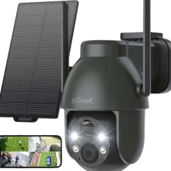 Sikkerhedskamera, 2K opløsning, 360° PTZ, Wi-Fi 2.4GHz forbindelse, farve nattsyn, batteridrevet