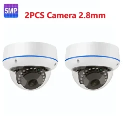 Sikkerhedskamera, 5MP høj opløsning, smart IR natvision,2PCS 5MP KAMERA A