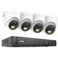 Sikkerhedskamera, 6MP opløsning, bevægelsesdetekteringsteknologi,8CH NVR 4Pcs Kamera, 4T