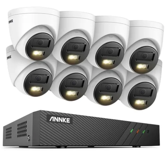 Sikkerhedskamera, 6MP opløsning, bevægelsesdetektion,Ingen, 8CH NVR 8Pcs Kamera