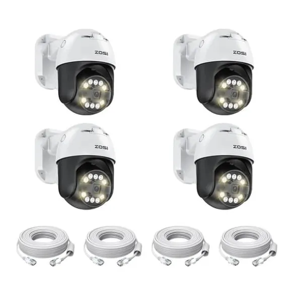 Sikkerhedskamera, 5MP opløsning, PTZ-funktionalitet, , 4PCS 5MP Cameras