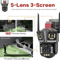 Sikkerhedskamera, 20MP opløsning, 360 graders smart tracking, 1 stk kamera uden kort