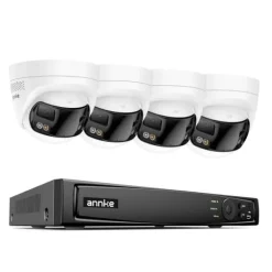 Sikkerhedskamera System, 180° Panoramisk Udsigt, 8MP Højkvalitets Billede,6MP 51HD 4Pcs Kits, Ingen